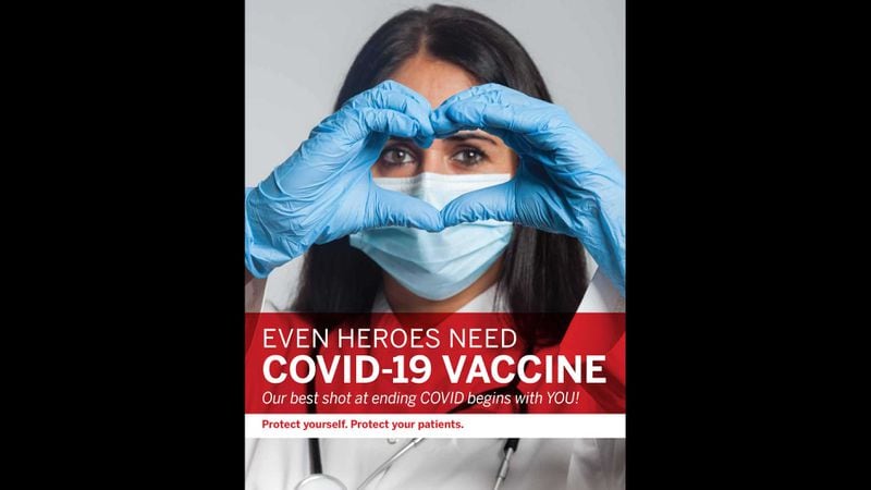 Georgia Department of Public Health officials have created several posters encouraging health care workers to get vaccinated for COVID-19. (Georgia Department of Public Health)