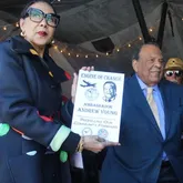 Former Ambassador and Atlanta Mayor Andrew Young was honored by the Aviation History and Technology Center Saturday for his role in supporting Lockheed during his years of public service. (Courtesy of Aleks Gilbert)