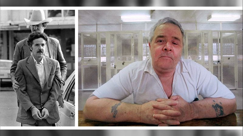 Serial killer Henry Lee Lucas is pictured, at left, in 1984 and, at right, on death row in 1998. Lucas was convicted of killing Debra Jackson, 23, a woman known for 40 years as "Orange Socks." Lucas confessed to the killing, but later recanted.