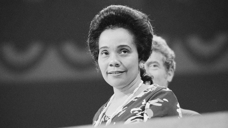Coretta Scott King is shown at the Democratic National Convention in New York City in 1976. (Warren K. Leffler / Library of Congress)