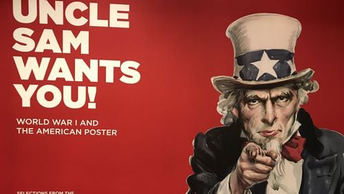 While the doughboys served overseas, the U.S. government waged a lively campaign at home to win the hearts and minds of the American public, printing evocative posters urging citizens to support the war effort. The Atlanta History Center offers an exhibit of these posters. BO EMERSON / BEMERSON@AJC.COM