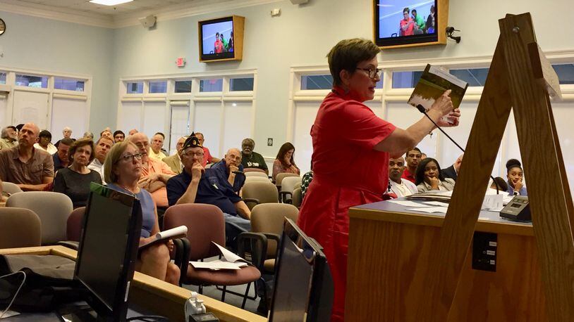Residents who live near the 213 acres that TSTT Investments wants to rezone for 91 new homes voiced strong objections at the Aug. 23 Fayette Board of Commissioners meeting. Jill Howard Church for the AJC
