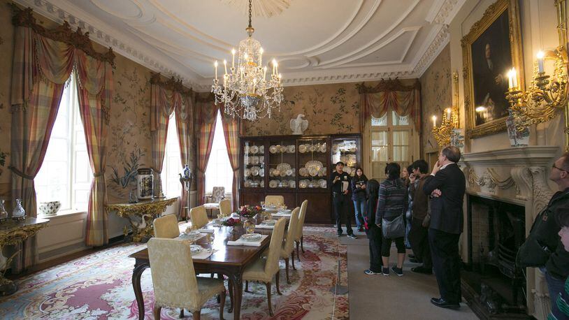 Visitors get a look in the dining room at the Swan House at the Atlanta History Center. Credit: Jason Getz