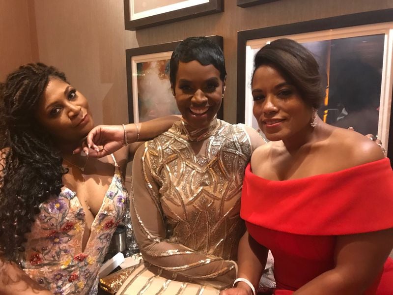 Presenters Trina Braxton and Rashan Ali of "Sister Circle" with Emmy winner Shiba Russell, who shared her Emmy with the rest of 11Alive's Morning Rush for best morning newscast.