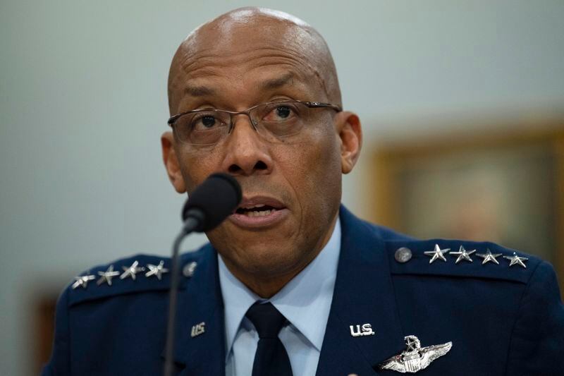 Chairman of the Joint Chiefs of Staff Gen. Charles Brown Jr. testifies during a House Committee on Appropriations, Subcommittee on Defense budget hearing Fiscal Year 2025 on Capitol Hill, Wednesday, April 17, 2024 in Washington. (AP Photo/John McDonnell)