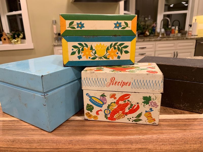 Jen Leifheit-Little has collected three generations of recipe boxes. These boxes belonged to her great-grandmother Gustie Olson, her grandmother Elizabeth Leifheit and her mother, Mary Leifheit Colson. Courtesy of Jen Leifheit-Little
