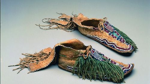Comanche moccasins (circa 1870) from Texas or Oklahoma, , part of the touring exhibition "Indigenous Beauty: Masterworks of American Indian Art from the Diker Collection," opening Oct, 10 at Emory University's Michael C. Carlos Museum.