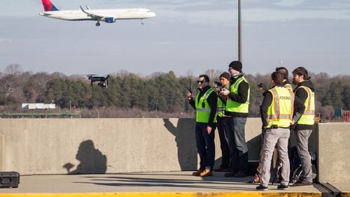 A contractor for Hartsfield-Jackson used a drone to capture images and aerial data of the parking decks at the airport to prepare for demolition and construction of the parking garages. Source: 3DR
