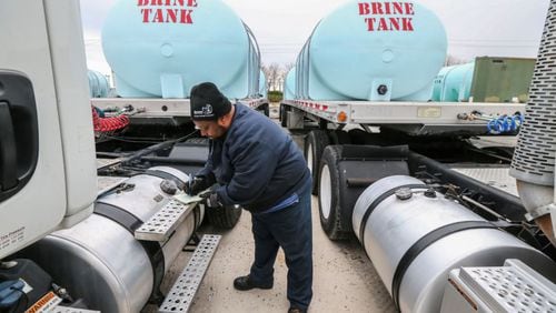 The Georgia Department of Transportation has the capacity for storing 900,000 gallons of brine statewide. (AJC FILE PHOTO)