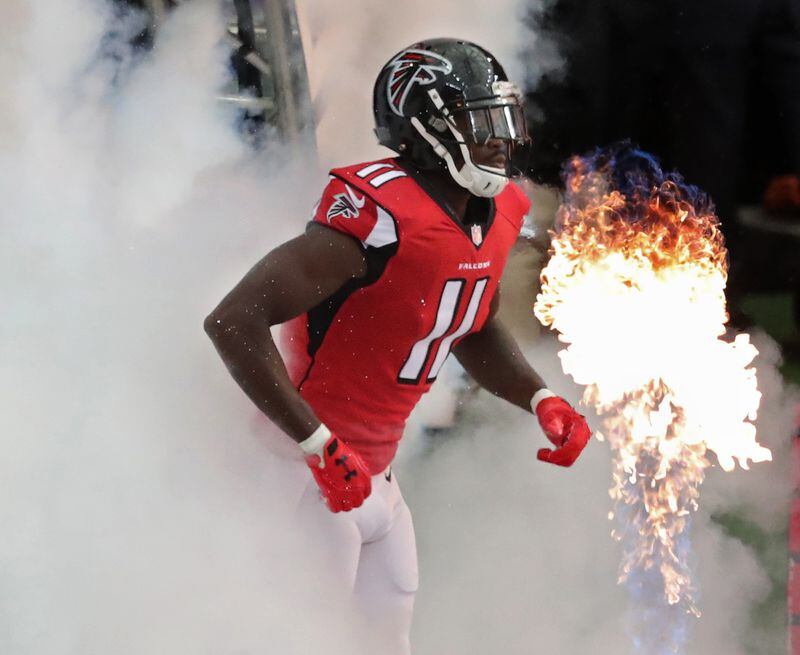 September 11, 2016 ATLANTA: Falcons wide receiver Julio Jones takes the field to play the Buccaneers in an NFL football game on Sunday, Sept. 11, 2016, in Atlanta. Curtis Compton /ccompton@ajc.com