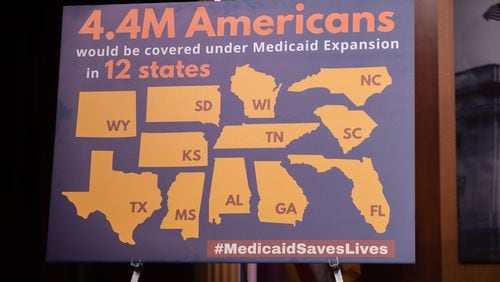Democratic lawmakers hold a press conference on Medicaid expansion on Capitol Hill in Washington, DC on September 23rd, 2021. 