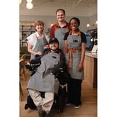 Employees at Mend Coffee in Atlanta, where the staff is made up of people with disabilities and those who do not have disabilities. / Courtesy of Bryan Johnson Studio