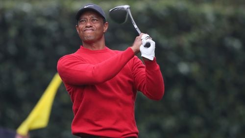 Tiger Woods in his Sunday finest during last November's Masters. (Curtis Compton/Atlanta Journal-Constitution/TNS)