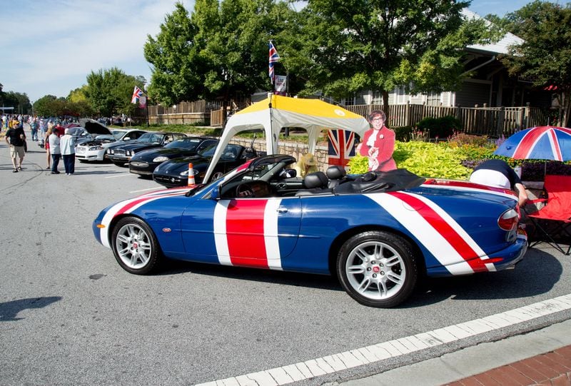 This 2001 Jaguar XK8 Shaguar was among the cars on display during the 8th annual Atlanta British Car Fayre in downtown Norcross on Saturday, Sept. 8, 2018. As Austin Powers of the namesake movies featuring the car would say: "Yeah, baby!" (Photo: STEVE SCHAEFER / SPECIAL TO THE AJC)
