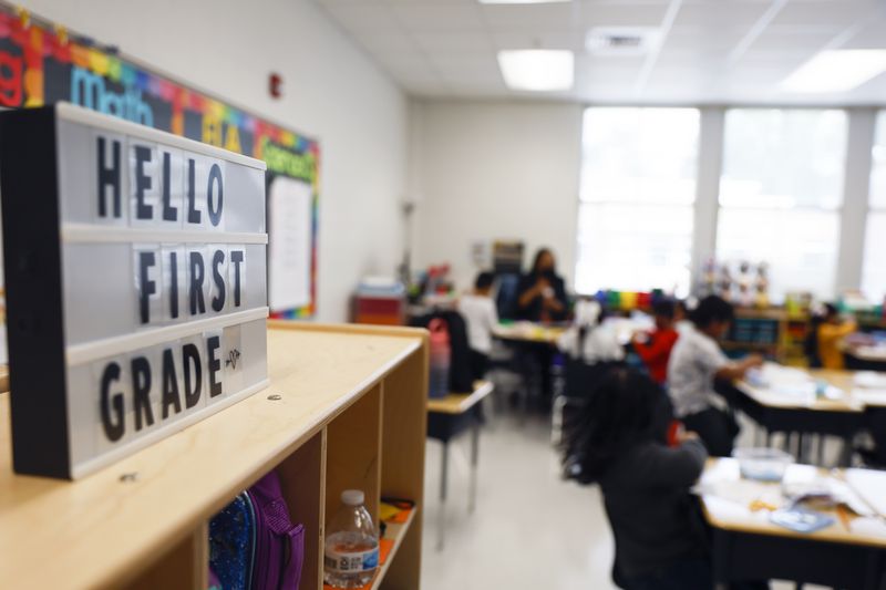How reading is taught is evolving in Deianaira Earle’s first grade classroom at John Lewis Elementary. (Natrice Miller/natrice.miller@ajc.com)