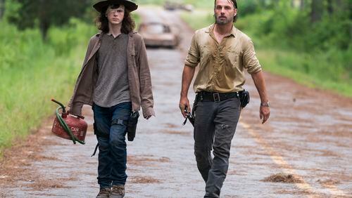 Andrew Lincoln as Rick Grimes, Chandler Riggs as Carl Grimes - The Walking Dead _ Season 8, Episode 8 - Photo Credit: Gene Page/AMC