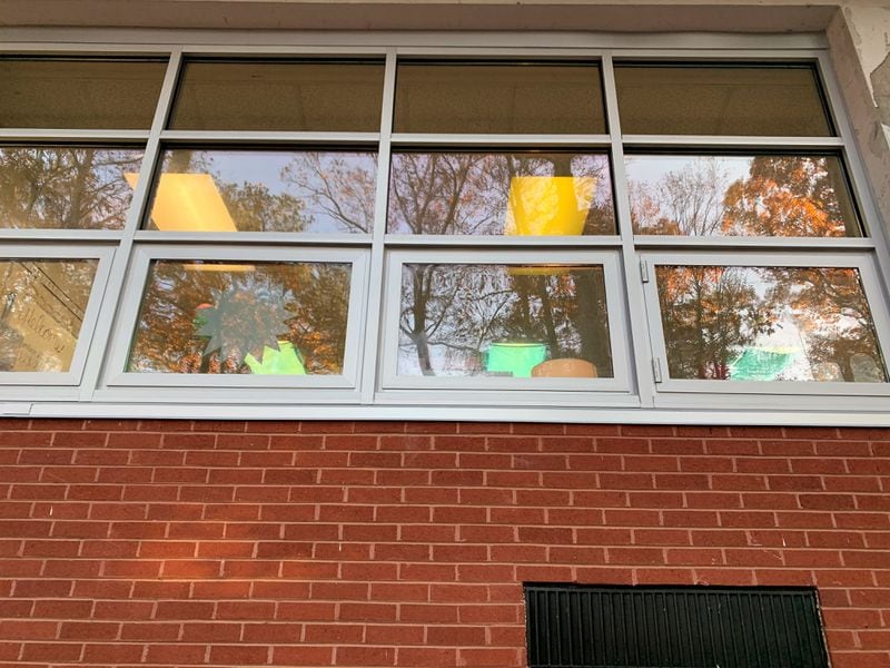 Some of the windows at Laurel Ridge Elementary, like the ones pictured, have already been replaced. But nearly three years after lead was found in the windows at the Decatur elementary school, work continues to replace all of the windows.