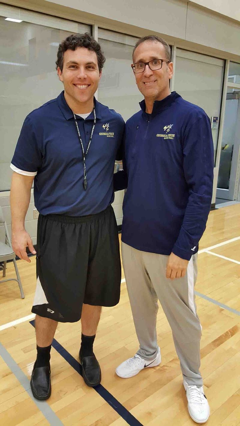 Georgia Tech basketball coach Josh Pastner, left, poses with Ron Bell, once his self-professed biggest fan. After a falling-out, Bell began alleging misconduct by Pastner. Photo courtesy of Ron Bell.