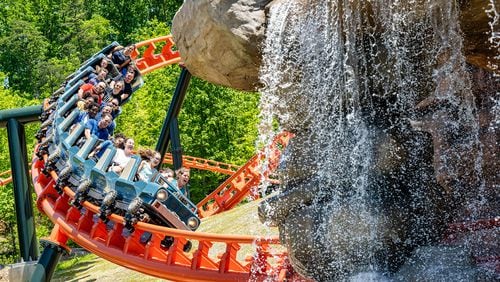 The newest Dollywood attraction is Big Bear Mountain, a rollercoaster that zips along almost 4,000 feet of track and passes behind a waterfall.
(Courtesy of The Dollywood Company)