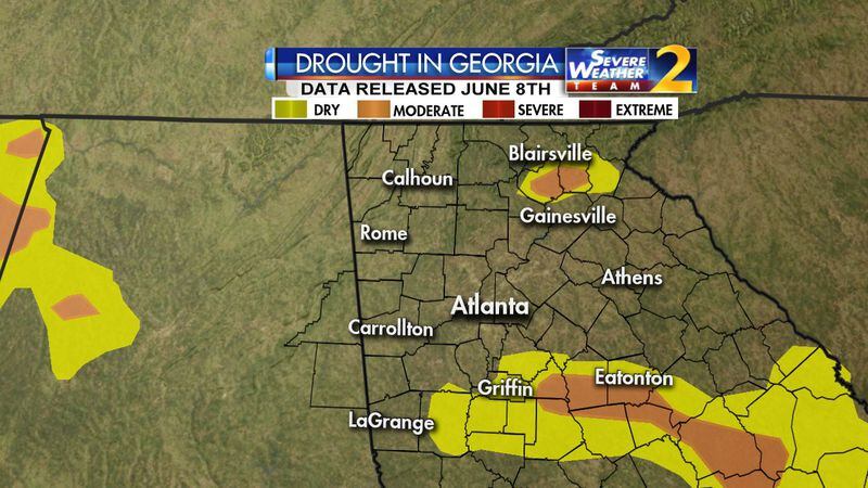 Recent rain has meant 60 percent of Georgia is no longer in a drought. (Credit: Channel 2 Action News)