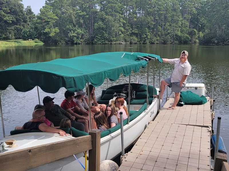 Joseph Taylor guides the H20 Alligator and Nature Tour in Sea Pines Forest Preserve in Hilton Head, South Carolina. 
(Courtesy of Tracey Teo)