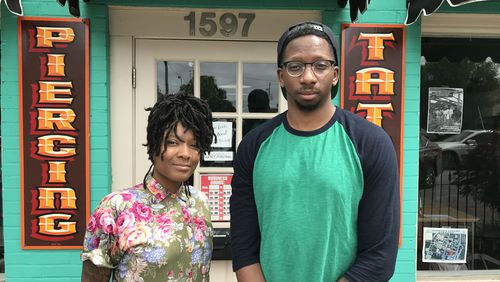 "Ink Master" season 9 contestants Chavonna "Bang" Rhodes and "Danger" Dave Morris both work at Tri-Cities Tattoo Company in College Park. If they win, they will split $200,000. CREDIT: Rodney Ho/rho@ajc.com