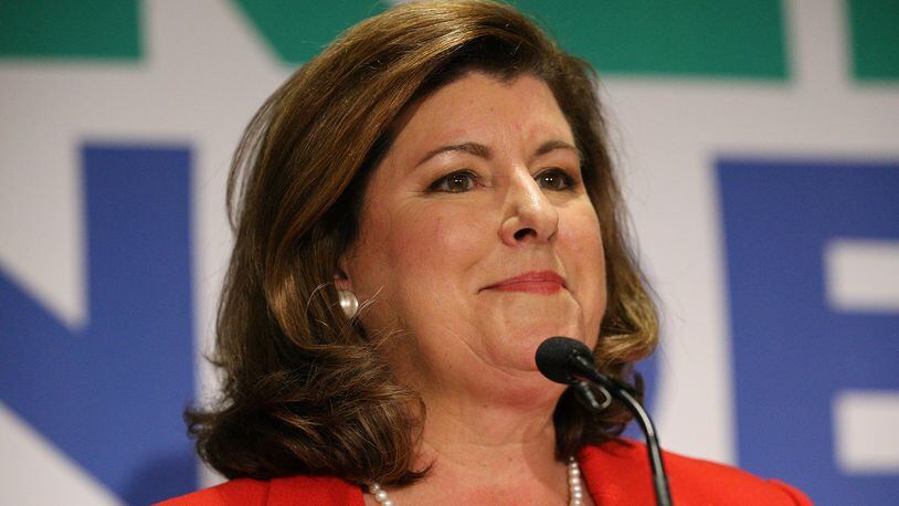 U.S. Rep.-elect Karen Handel delivers her victory speech Tuesday at her election night party. Handel scored a 4-point victory over Democrat Jon Ossoff in the 6th Congressional District special election. Curtis Compton/ccompton@ajc.com