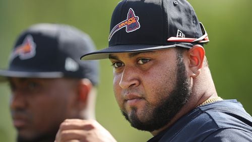 It’s been a rough spring for Braves rookie pitcher Luiz Gohara, who sprained an ankle Friday and was scratched from what would’ve been his first game Sunday. He had been out previously with a strained groin. (Curtis Compton/ccompton@ajc.com)