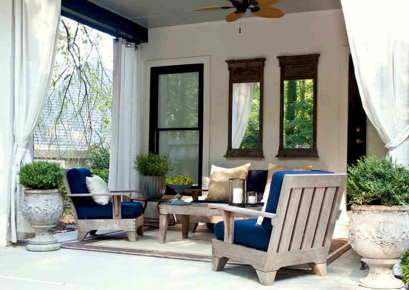 Simply being outside can be a boon to one's mental health and this porch from Decatur's Terracotta Design Build has all of the comforts of home outside as it erases the division between in and out. Courtesy of Jeff Herr/Terracotta Design Build