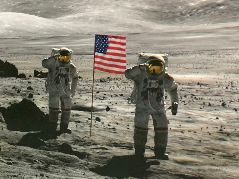 The latest Illuminarium show "Space" features CGI "footage" of astronauts on the moon. RODNEY HO/rho@ajc.com