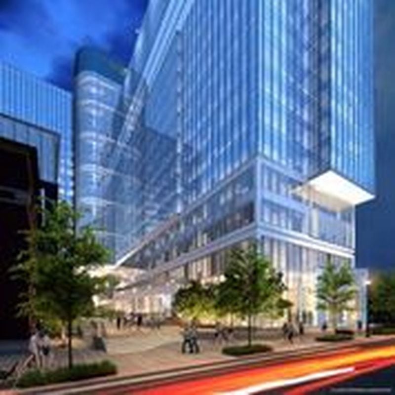 A new rendering of Coda, the second phase of Georgia Tech’s Technology Square development in Midtown. The tower, a joint venture with Portman Holdings, is currently under construction and expected to open in 2019. Source: Portman
