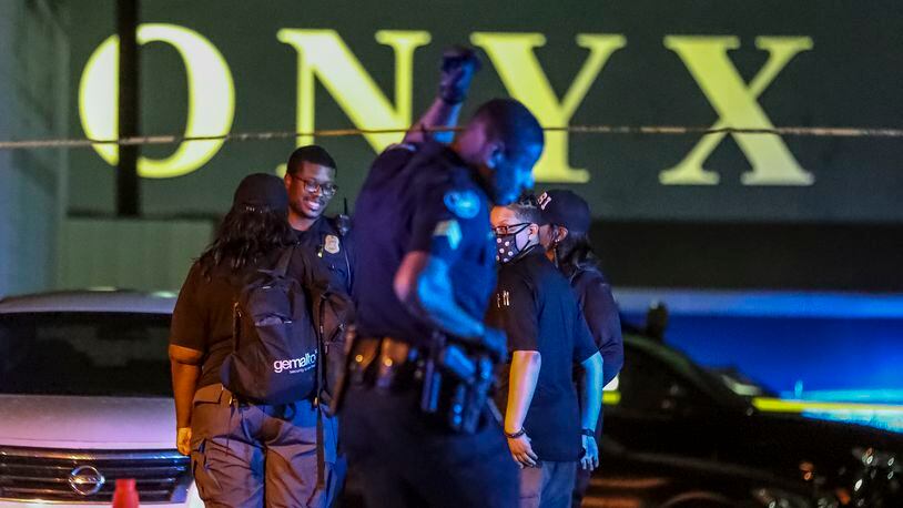 Police responded to a shooting outside the Onyx strip club in northwest on Cheshire Bridge Road last June. (John Spink/john.spink@ajc.com)