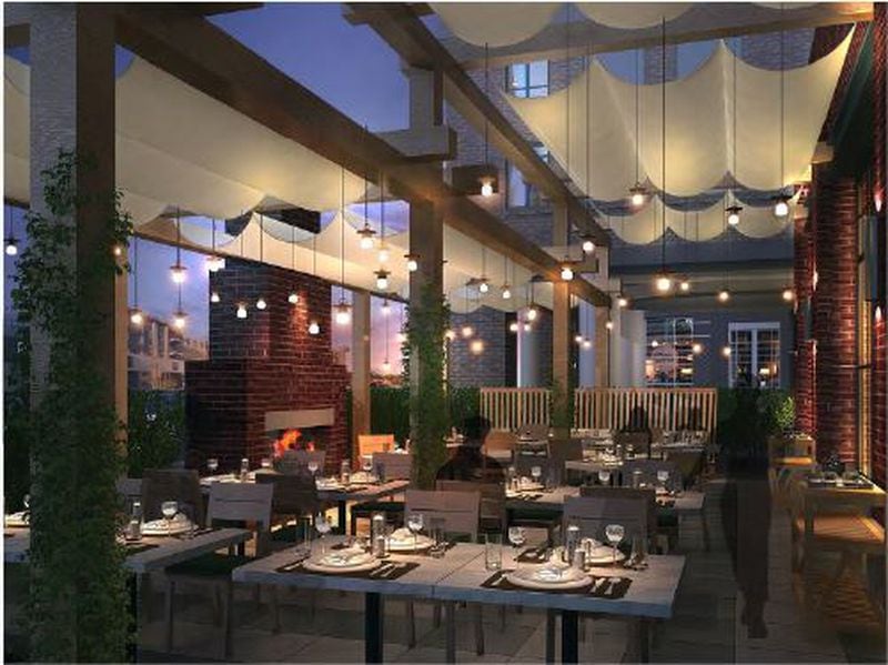  A rendering of the patio at South City Kitchen Avalon. / Rendering provided by Fifth Group Restaurants