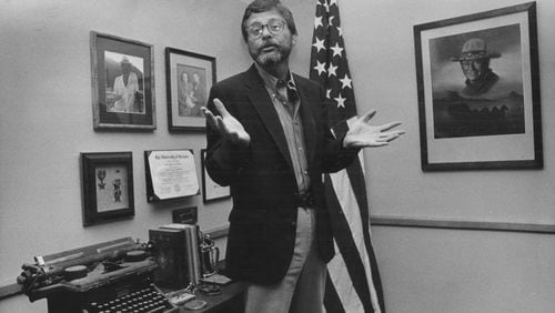 Lewis Grizzard in a corner of his office circa 1980s. (AJC file photo)