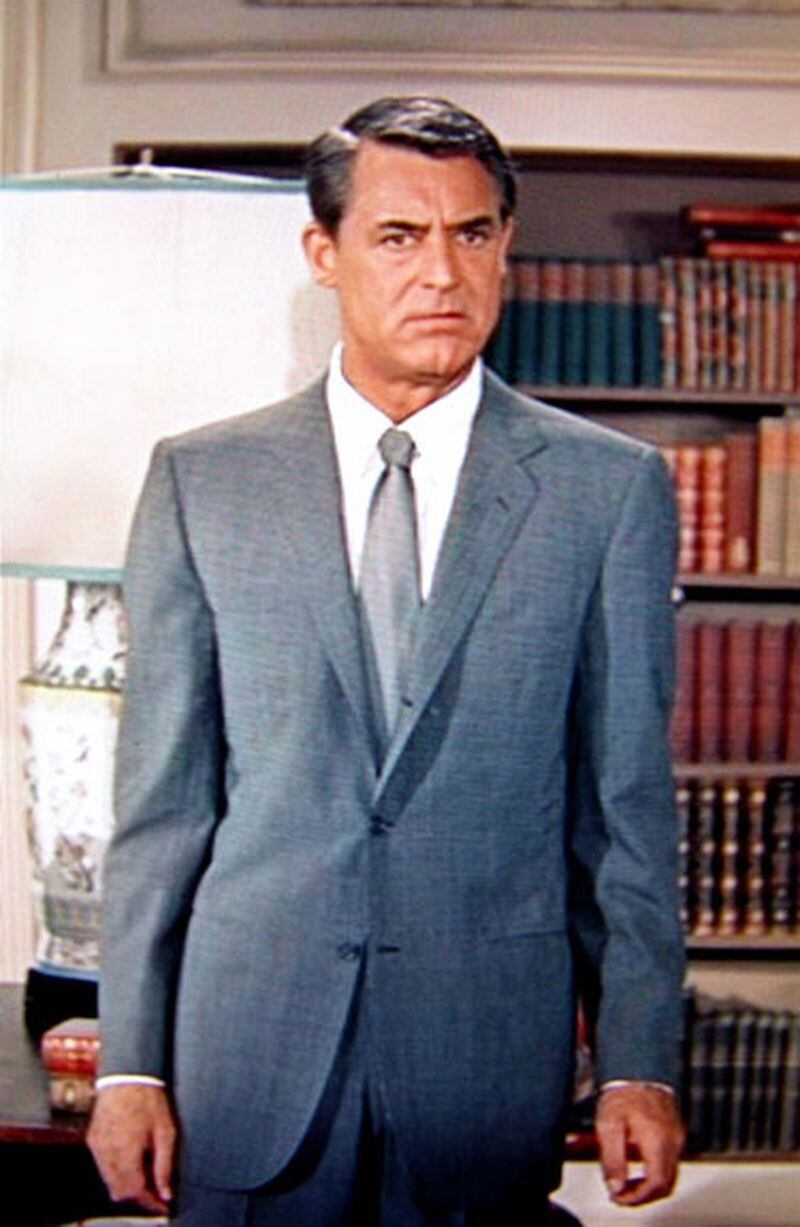 Cary Grant in the unspoiled blue suit in "North By Northwest."