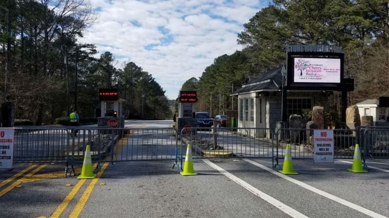 Stone Mountain Park was closed Saturday, Feb. 2, 2019. (Photo: Arielle Kass/The Atlanta Journal-Constitution)