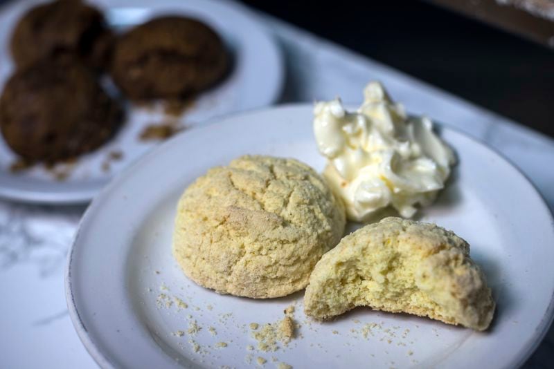 Unforgettable Bakery and Café serves a gluten-free version of Bon Bon Amidon. Butter is a key ingredient in these lemon tea cookies. (Stephen B. Morton for The Atlanta Journal-Constitution)
