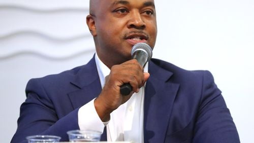 Former Atlanta City Council member and Atlanta mayoral candidate Kwanza Hall was given a $137,000 a year job in the Bottoms administration, which violated a city Charter provision that prohibits elected officials from working for the city for one year after leaving office. Hall then went on to work for Invest Atlanta, the city’s development agency. CURTIS COMPTON / CCOMPTON@AJC.COM