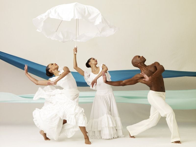 Alvin Ailey American Dance Theatre will perform a series of shows at the Fox Theatre in February. Shown here are Alvin Ailey American Dance Theatre’s Linda Celeste Sims, Alicia Graf Mack, and Glenn Allen Sims in Alvin Ailey’s “Revelations.” CONTRIBUTED BY ANDREW ECCLES