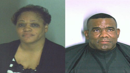 DeKalb Police Department employee Shirley Waters (left) was arrested Monday, June 13, for selling vehicle accident information, according to police. Reginald Earl Jenkins (right) was arrested early Tuesday morning for felony charges, including bribery and conspiracy. Photo credit: DeKalb County Sheriff's Office