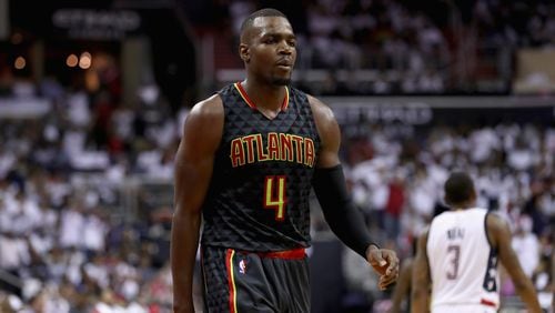 Paul Millsap of the Atlanta Hawks walks off the floor in the second half of the Hawks 114-107 loss to the Washington Wizards in Game One of the Eastern Conference Quarterfinals during the 2017 NBA Playoffs at Verizon Center on April 16, 2017 in Washington, DC. (Photo by Rob Carr/Getty Images)