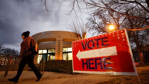 Early voting for the 2024 presidential primary in Georgia began Monday. Miguel Martinez /miguel.martinezjimenez@ajc.com