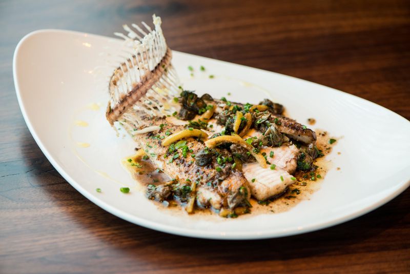 Dover Sole with preserved lemon and caper brown butter. Photo credit- Mia Yakel.