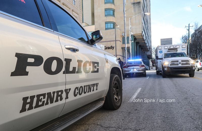 A Henry County police officer was shot and rushed to Grady Memorial Hospital early Thursday. JOHN SPINK / JSPINK@AJC.COM