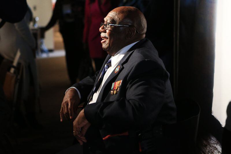 Charles Person, a civil rights activist who participated in the 1961 Freedom Rides, talks with others who attended a prayer vigil for U.S. Rep. John Lewis on Sunday, January 12, 2020 at the APEX Museum in Atlanta. Lewis has been diagnosed with stage 4 pancreatic cancer. (Photo: Christina Matacotta/Special to the AJC)
