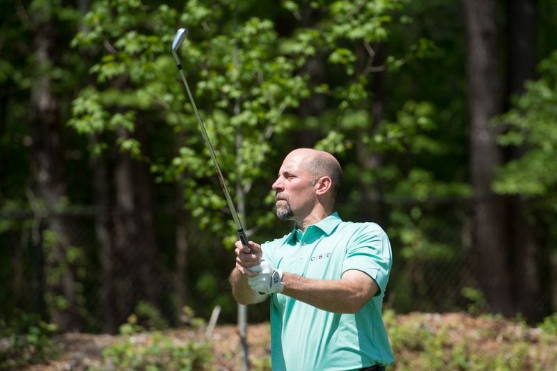 John Smoltz at his second job, playing in Wednesday's pro-am before the Mitsubishi Electric Classic.