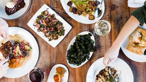 Guinea hen confit, smoked fish croquettes and fried collard greens are a sampling of the dishes served at Chef & the Farmer in Kinston, North Carolina. 
Courtesy of Baxter Miller