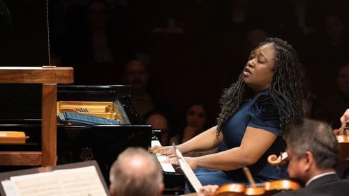 Guest pianist Michelle Cann performed a piece by Rachmaninoff. (Photos by Rand Lines)