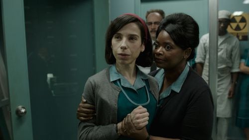 Sally Hawkins, left, and Octavia Spencer star in Guillermo del Toro’s fantastical “The Shape of Water.” Contributed by Fox Searchlight Pictures