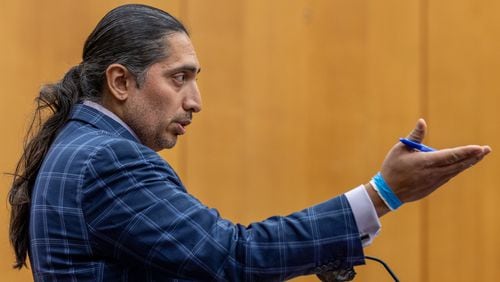 Suri Chadha Jimenez, attorney for Cordarius Dorsey, speaks at a hearing for the YSL case in Atlanta on Thursday, December 22, 2022.   (Arvin Temkar / arvin.temkar@ajc.com)